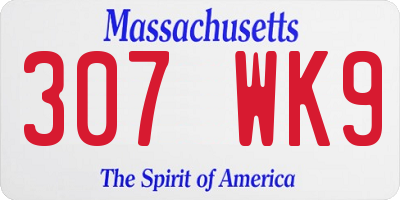 MA license plate 307WK9