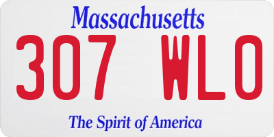 MA license plate 307WL0
