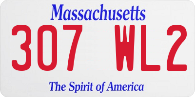 MA license plate 307WL2