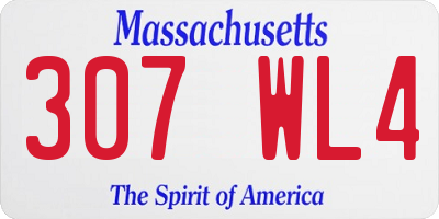 MA license plate 307WL4