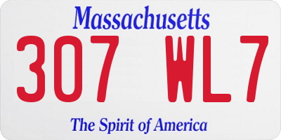 MA license plate 307WL7