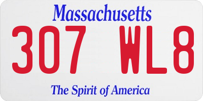 MA license plate 307WL8