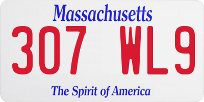 MA license plate 307WL9