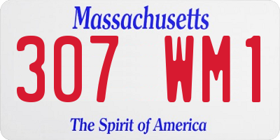 MA license plate 307WM1