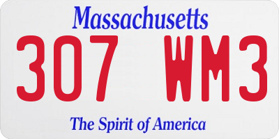 MA license plate 307WM3