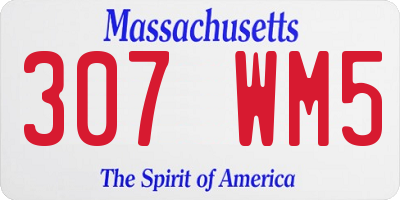 MA license plate 307WM5