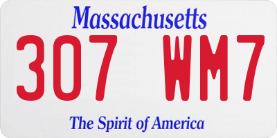 MA license plate 307WM7