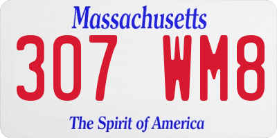 MA license plate 307WM8