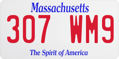 MA license plate 307WM9