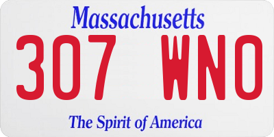MA license plate 307WN0