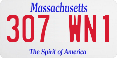 MA license plate 307WN1