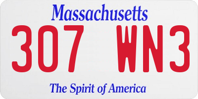 MA license plate 307WN3