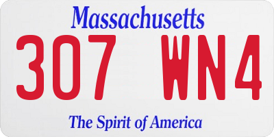 MA license plate 307WN4