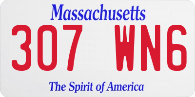 MA license plate 307WN6