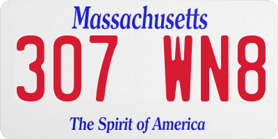MA license plate 307WN8