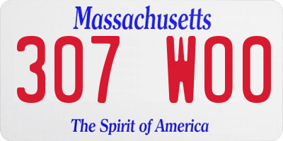MA license plate 307WO0