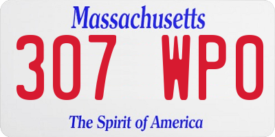 MA license plate 307WP0