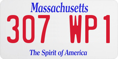 MA license plate 307WP1