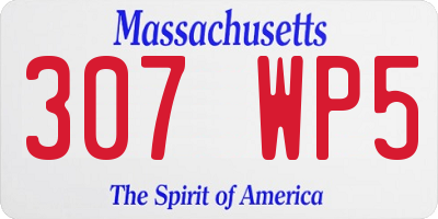 MA license plate 307WP5