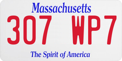 MA license plate 307WP7