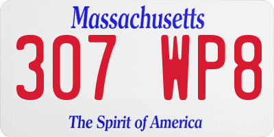 MA license plate 307WP8
