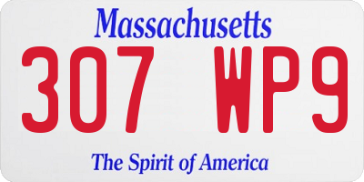 MA license plate 307WP9