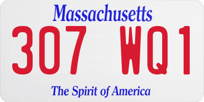 MA license plate 307WQ1