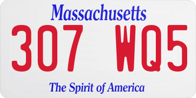 MA license plate 307WQ5