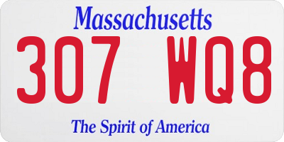 MA license plate 307WQ8