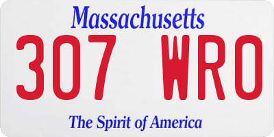 MA license plate 307WR0