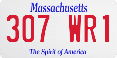 MA license plate 307WR1