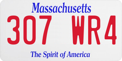 MA license plate 307WR4