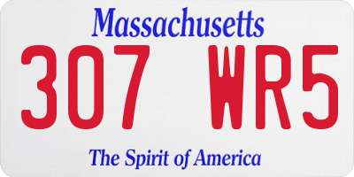 MA license plate 307WR5