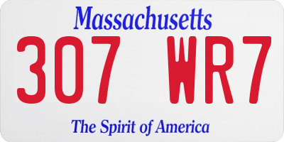 MA license plate 307WR7