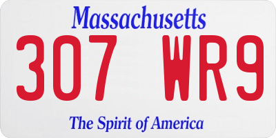 MA license plate 307WR9