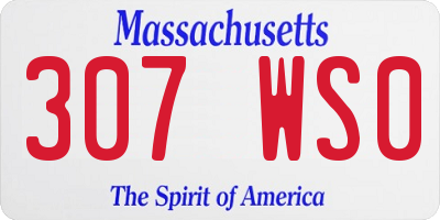 MA license plate 307WS0