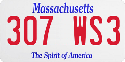 MA license plate 307WS3