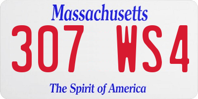 MA license plate 307WS4