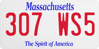 MA license plate 307WS5