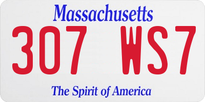 MA license plate 307WS7