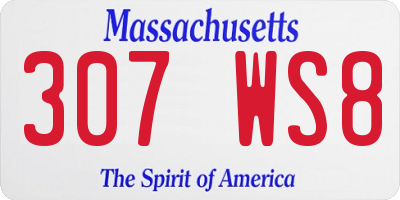 MA license plate 307WS8