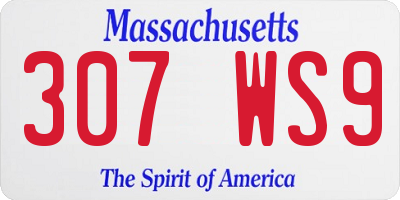 MA license plate 307WS9