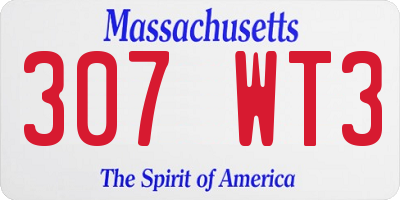 MA license plate 307WT3