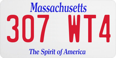 MA license plate 307WT4