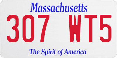 MA license plate 307WT5