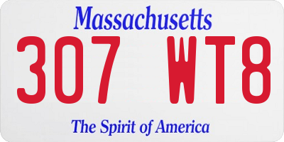 MA license plate 307WT8
