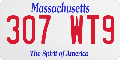 MA license plate 307WT9