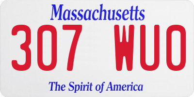 MA license plate 307WU0
