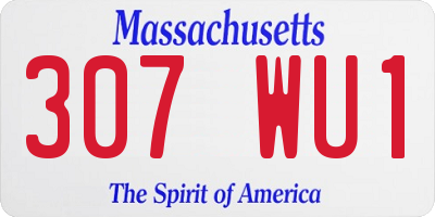 MA license plate 307WU1