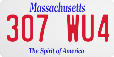 MA license plate 307WU4